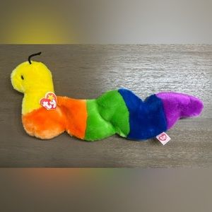 1999 Ty Beanie Buddies Inch The Worm Rainbow Beanie Baby with Tag